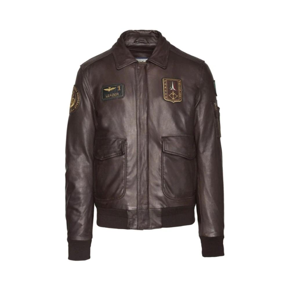 Aeronautica Militare Leather Jackets in Brown for Men Lyst