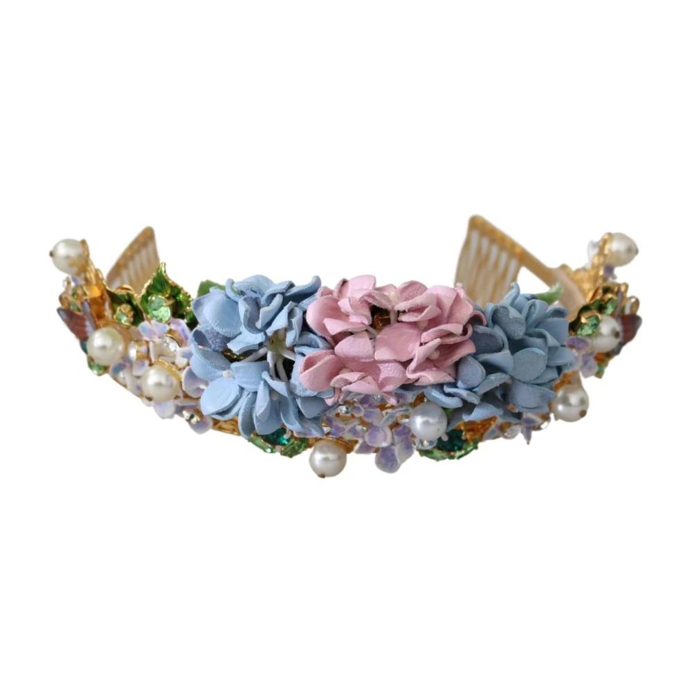 Dolce & Gabbana フローラルバンドー Dolce & Gabbana - Girls Yellow Cotton Rose Headband