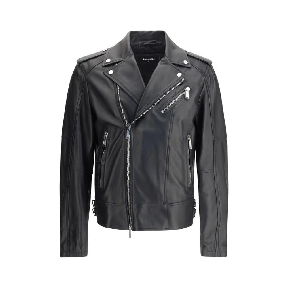 dsquared-Black-Leather-Jackets