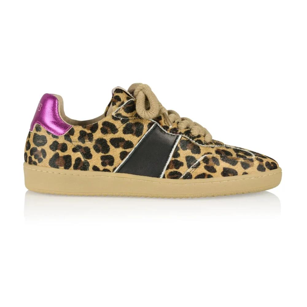 Dwrs Label Leopard Combi Schwarz/Fuchsia Fashion Schuh in Braun