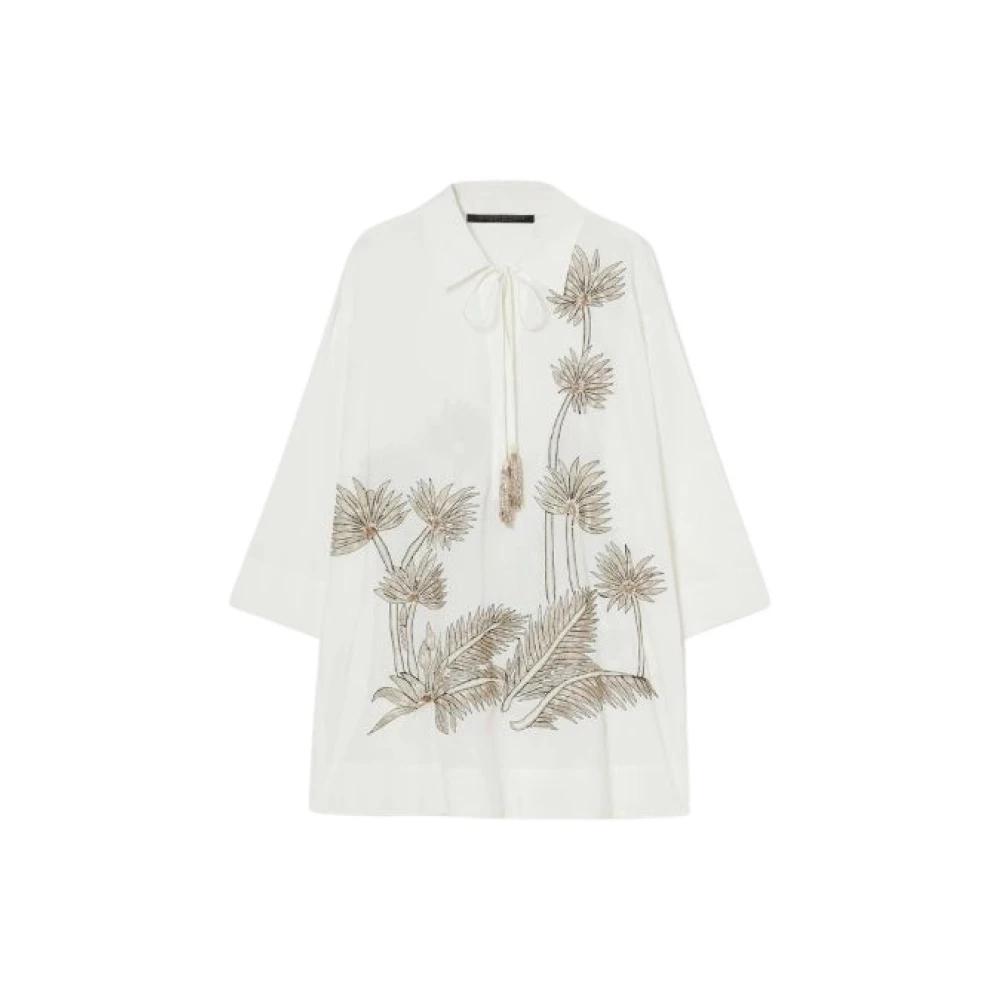 Chemise Femme Marina Rinaldi Coton Fleurie - Taille L (46) - Occasion Très Bon État