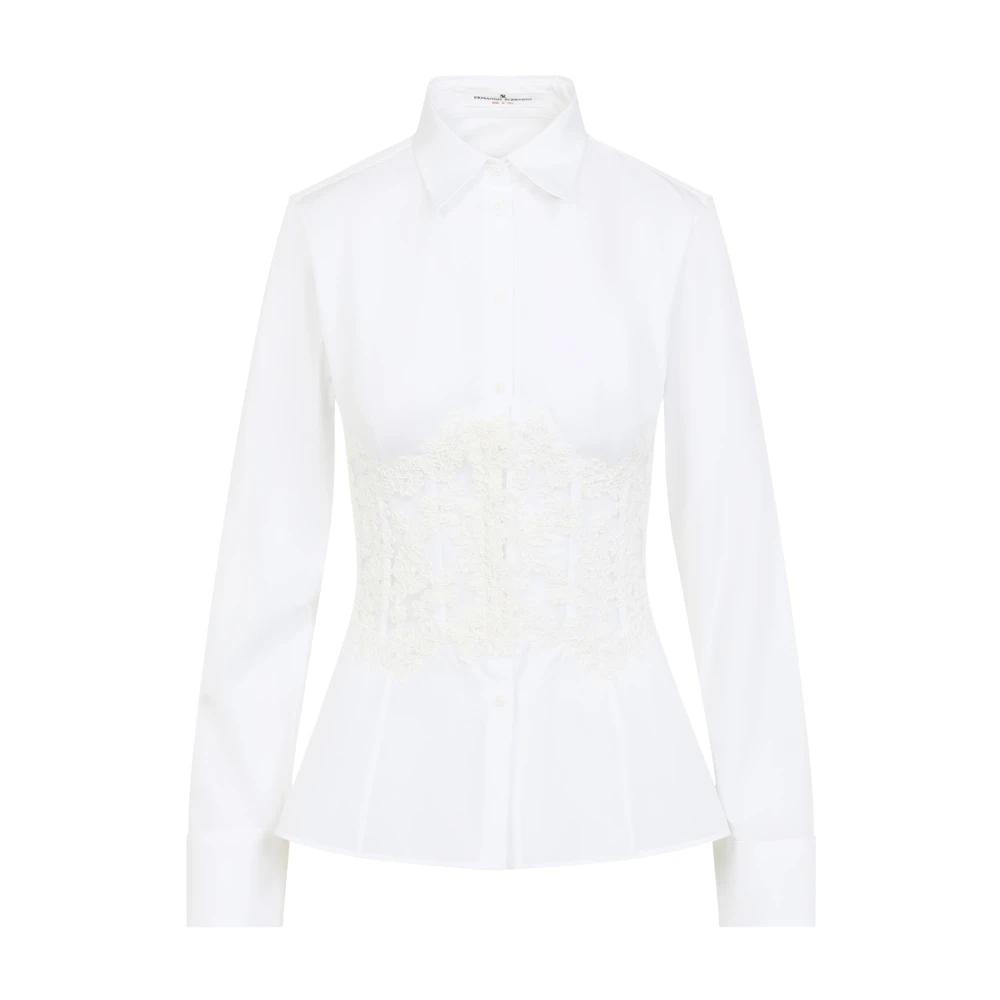 ERMANNO SCERVINO D467P367EMYS4217 関税送料込 Ermanno Scervino Lace-Detail Shirt In White - 57% Off