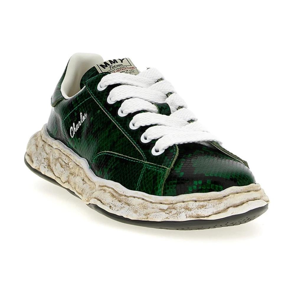スニーカー MAISON MIHARA YASUHIRO Women Sneakers A14FW743GREEN Maison Mihara Yasuhiro High Top Lace Up Sneaker in Green