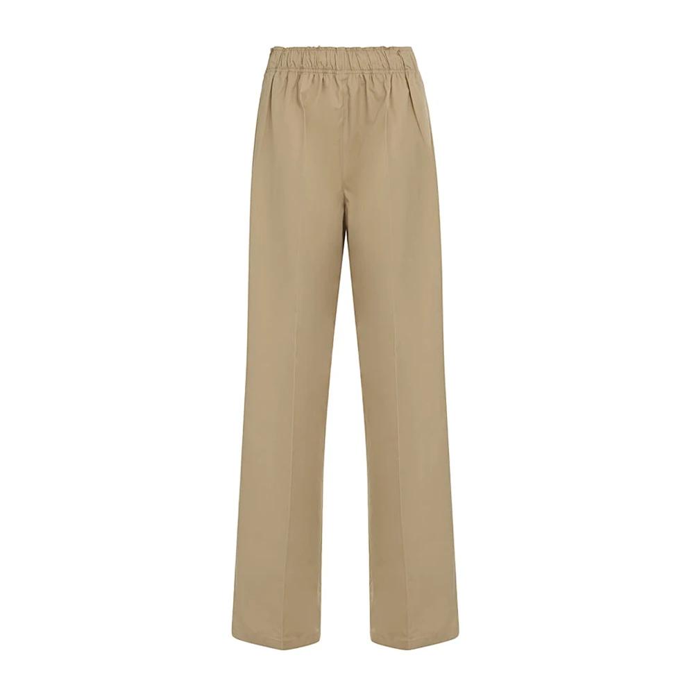 パンツ PRADA Women Straight Pants P242JOOO16NO Brown Clay Grey Technical wool pants with printed belt | PRADA
