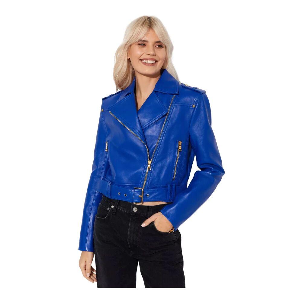 ジャケット BALMAIN Women Jackets EF1KL220KH80 BLUE Cropped denim jacket in blue - Balmain | Mytheresa
