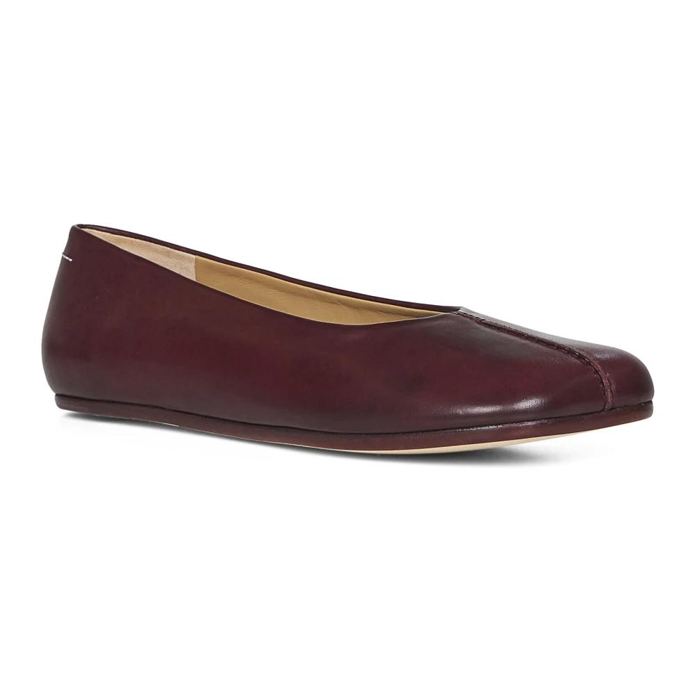 フラットシューズ Ballerinas - MM6 Maison Margiela - Leather - Burgundy Ballerinas - MM6 Maison Margiela - Leather - Burgundy