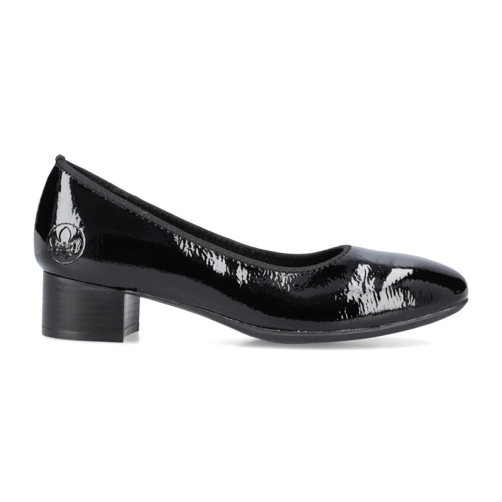 Rieker Scarpe Donna Con Tacco 41660 - Mocassini In Pelle Comodi Con Tacco A Blocco 4.5 Cm