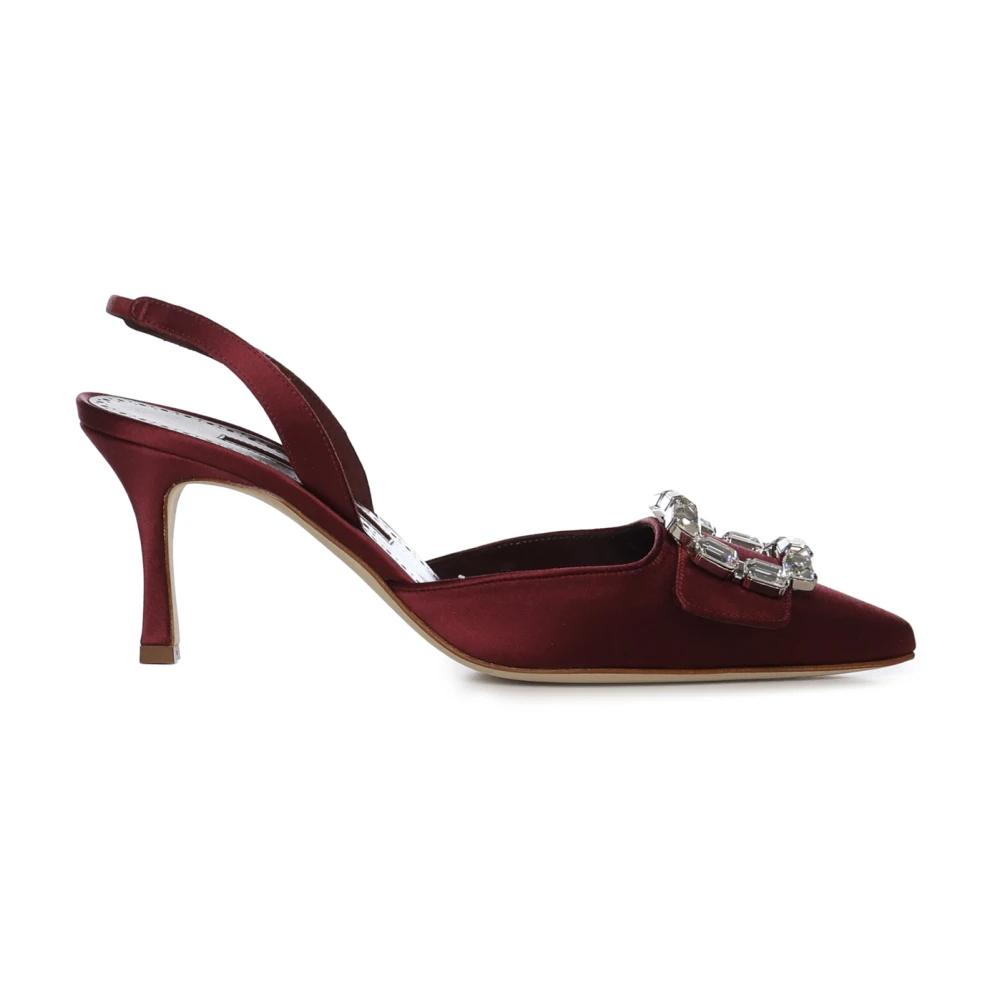 Sandales à Talons Hauts Manolo Blahnik MARGA - Taille 40.5 - Couleurs Rouge/sarcelle/lin - Neuf Sans Boîte
