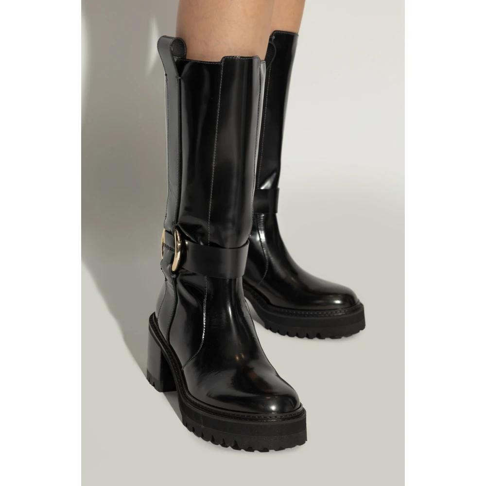 ロングブーツ See by Chloe' Boots Women Leather Black See By Chloé Knee-high boots for Women | Online Sale up to