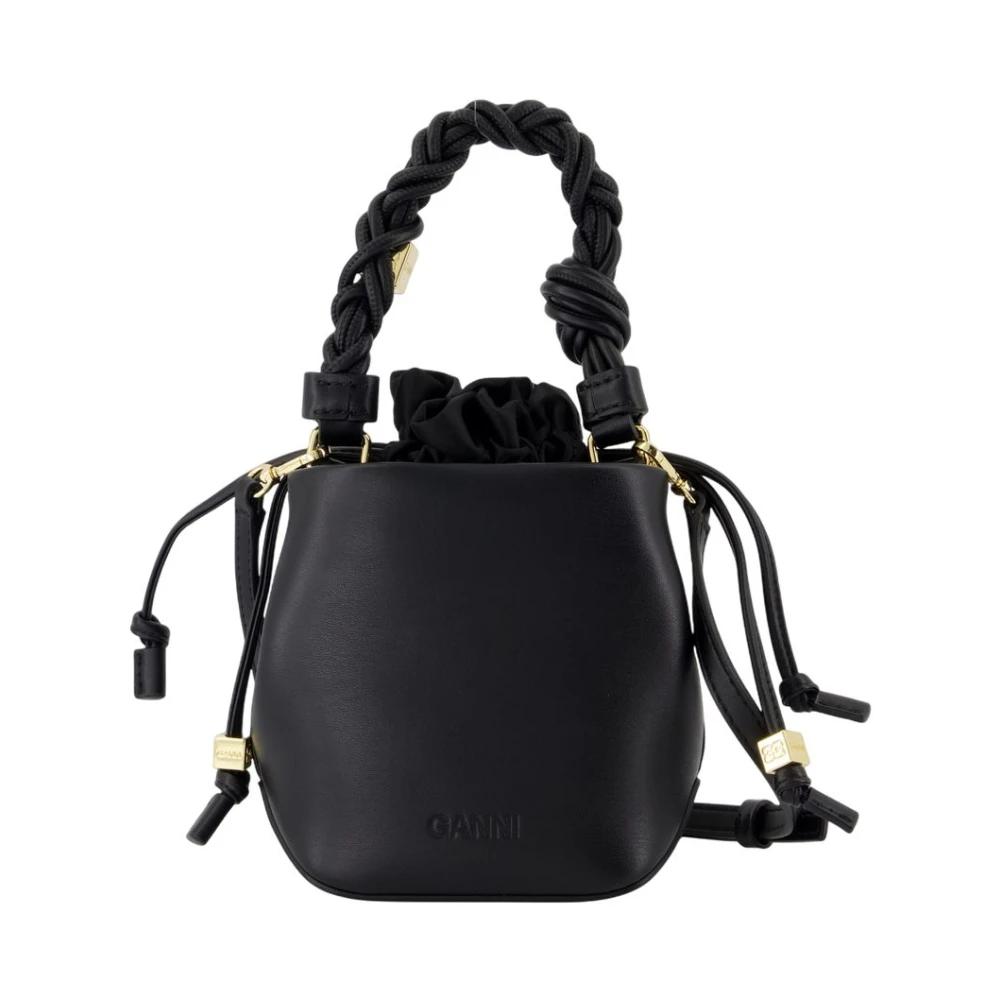 ショルダーバッグ・ポシェット GANNI BLACK LEATHER BOU BUCKET BAG Black Black GANNI Bou Bucket Bag | GANNI US