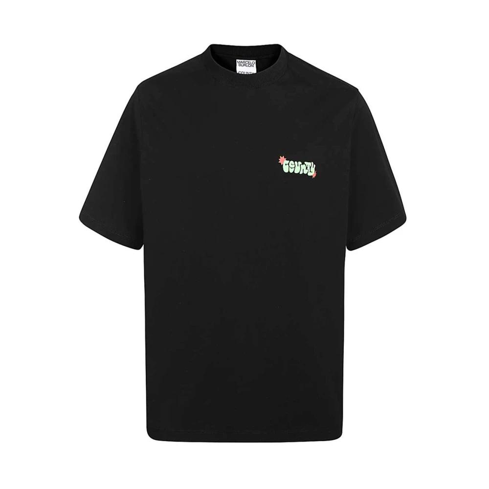 MARCELO BURLON｜SHORT-SLEEVED ROUND NECK T-SHIRTS (CMAA0 Marcelo Burlon Embroidered-Logo Detail T-Shirt, Size X-Small