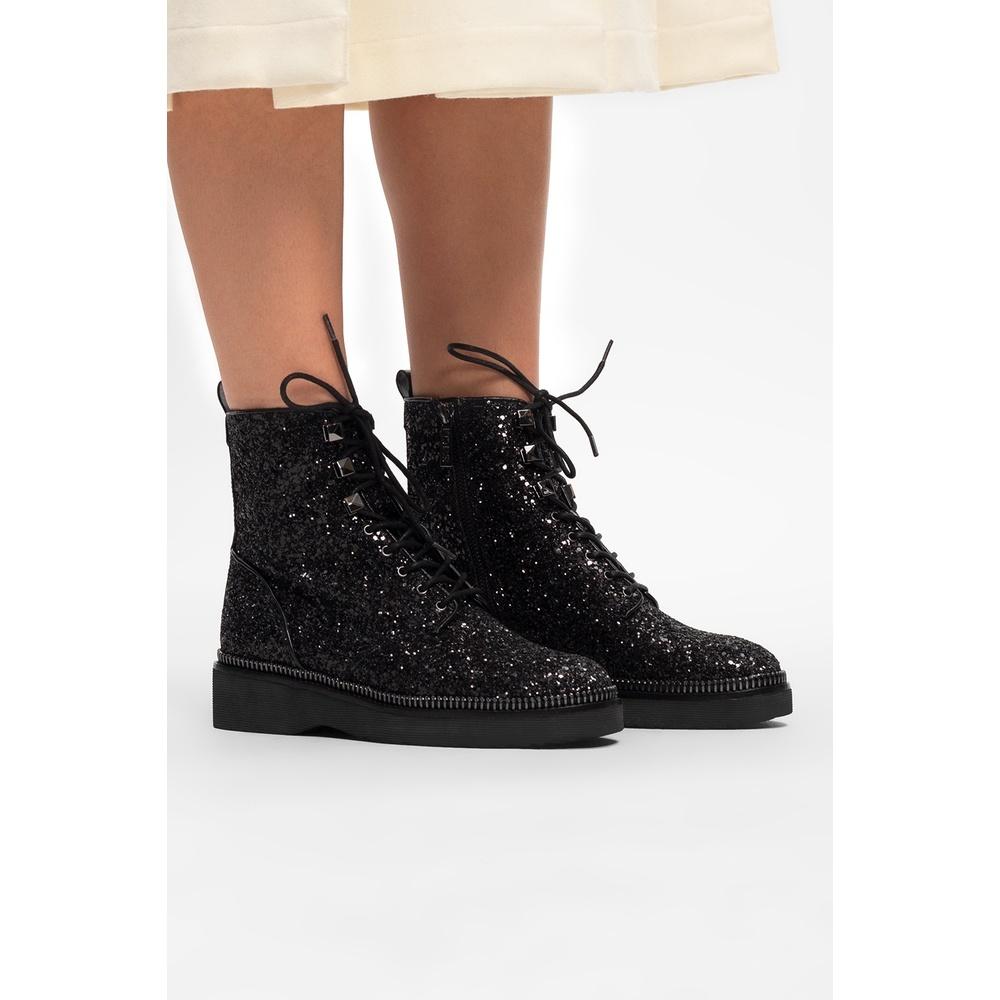 michael kors haskell glitter combat boot