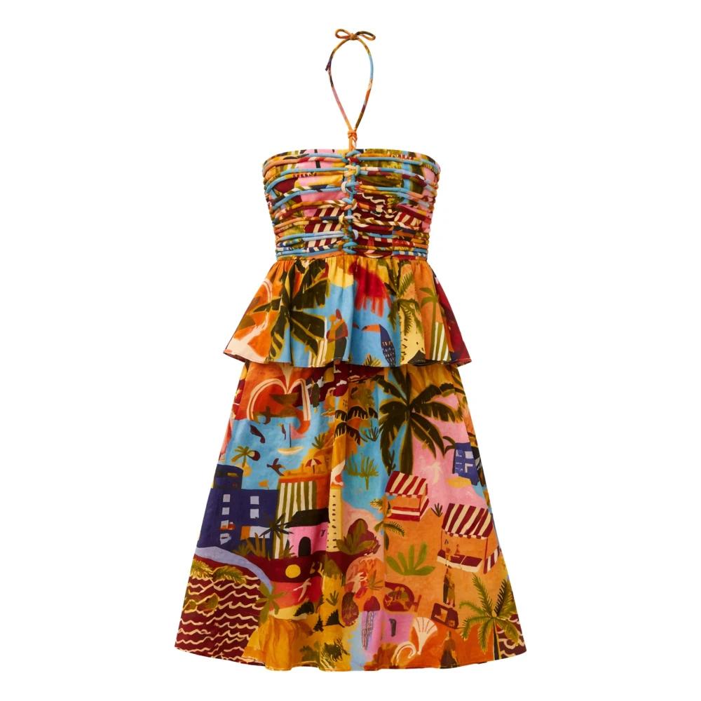 chinese dress ladies Orange Guipure Sleeveless Maxi Dress  FARM Rio