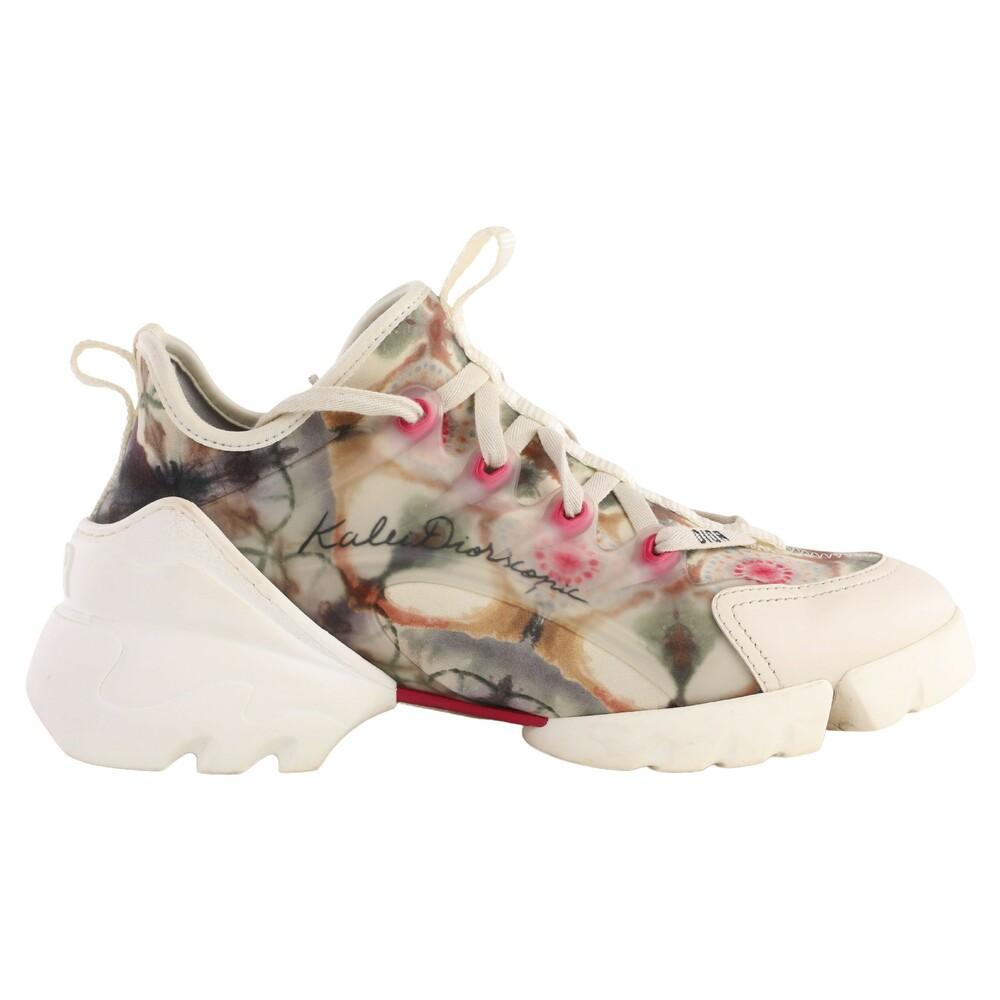 Dior Neopreen Tweedehands Caleidiorscopic D-connect-sneakers in het Naturel  - Lyst