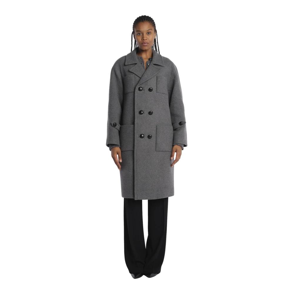 コート N 21 Woman Coat Grey N0214602 8924 N°21 Coats for Women | Online Sale up to 85% off | Lyst