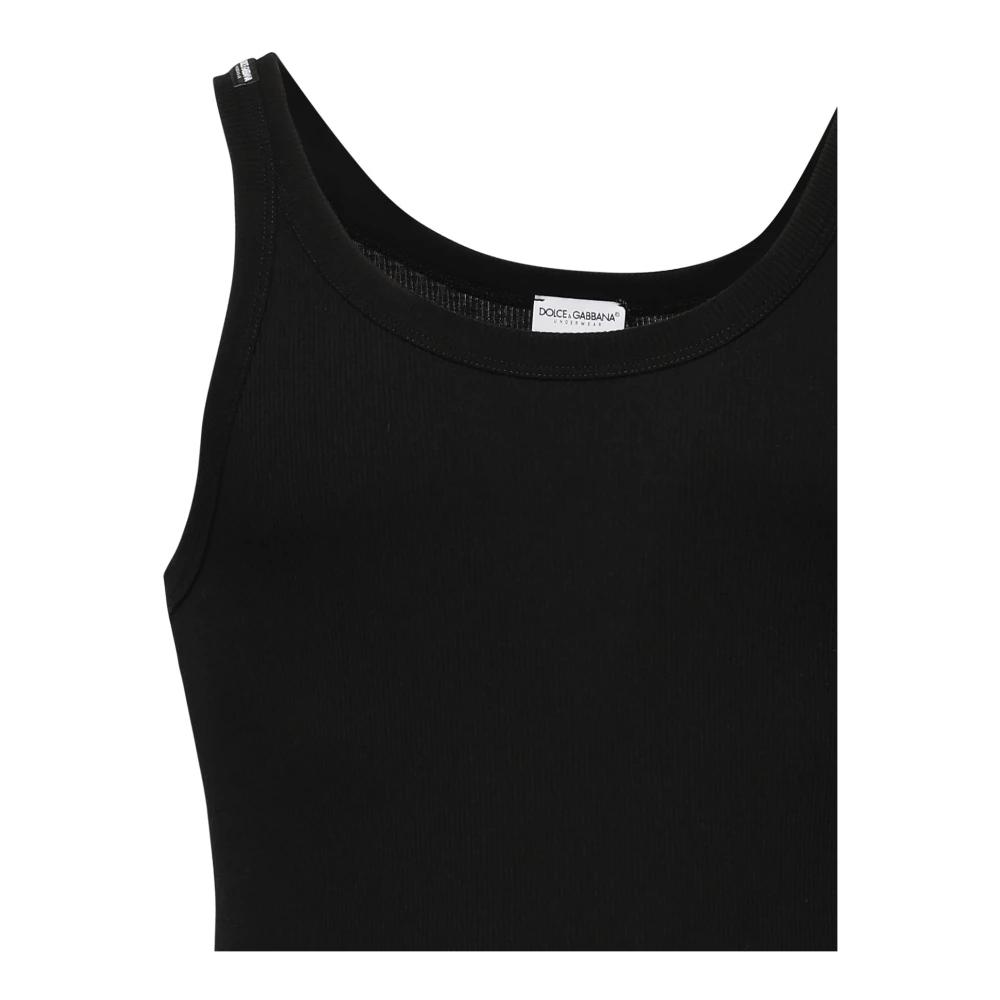 Tシャツ・カットソー DOLCE & GABBANA Ribbed cotton tank top Nero Ribbed-knit cotton tank top in black - Dolce Gabbana | Mytheresa