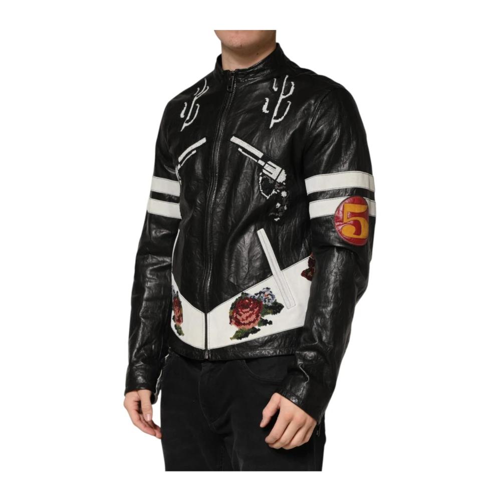 Giacca In Pelle Di Capra Dolce & Gabbana Doppiopetto - Taglia 46, Colore Nero (Usato) - Foto 2