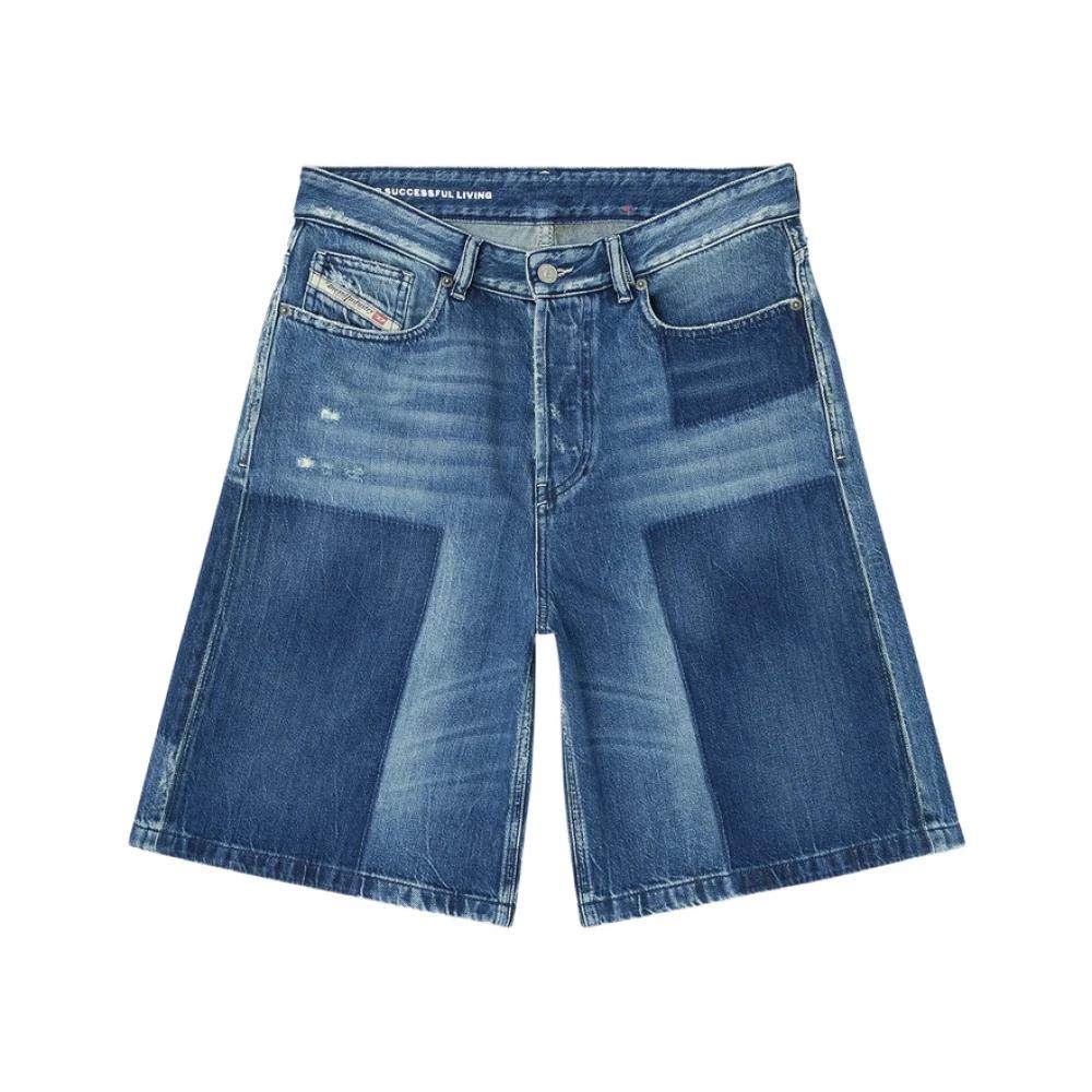 ショートパンツ DIESEL De jizz fsg denim shorts destroyed effect Blu Women's Shorts in distressed fringed denim | Blue | Diesel