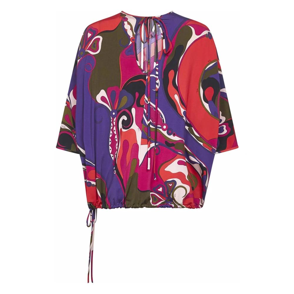 Chemisier Tunique Emilio Pucci Occasion – Imprimé Intégral Rayonne, Taille 38, Très Bon État
