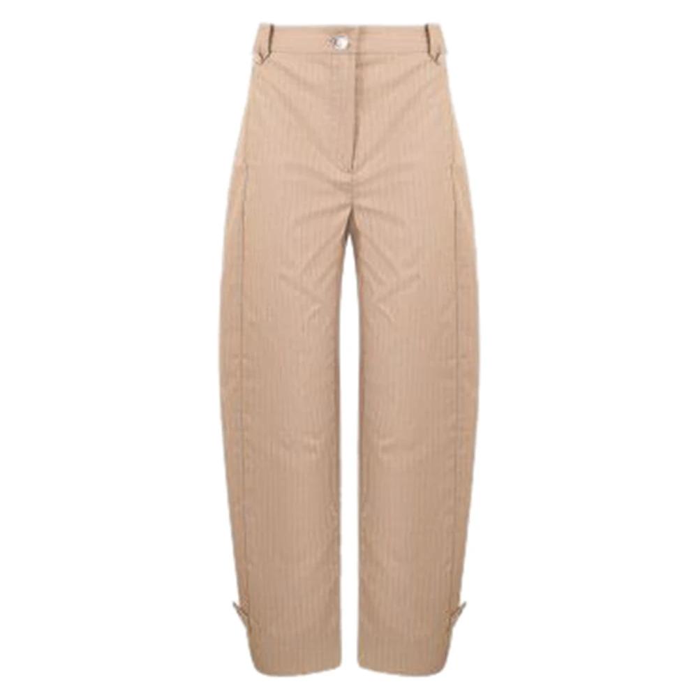 パンツ GANNI Women Straight Pants W0213 028 BEIGE Boa Beige Twill Suiting Mid Waist Pants | GANNI US