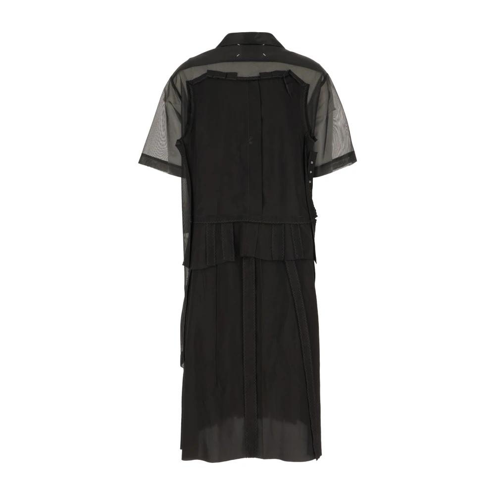 ワンピース MAISON MARGIELA Black Mesh Shirt Dress Maison Margiela Shirt Dresses in Black | Lyst