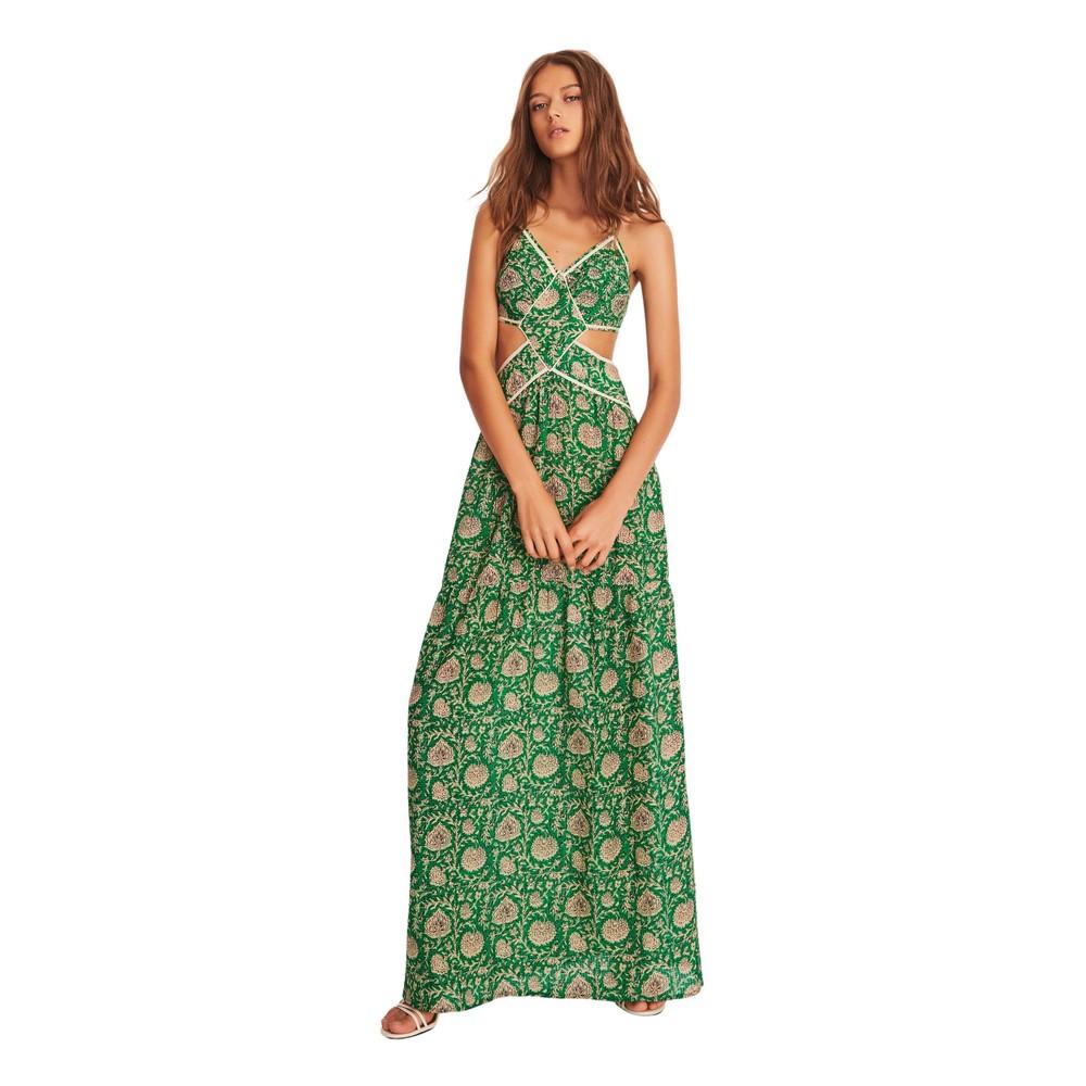 Vestido Paloma Maxi Estampado Flores Ba&sh en coloris Vert | Lyst