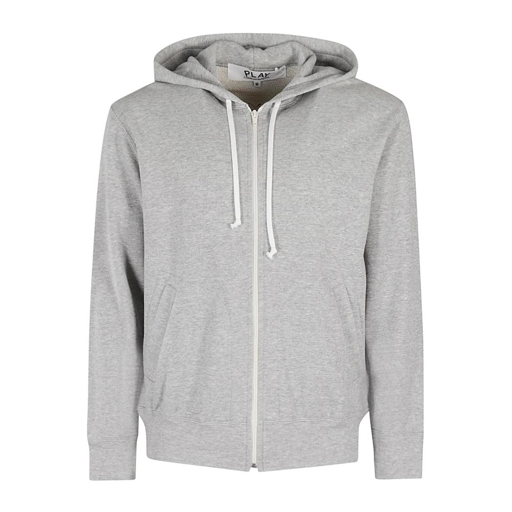 Sweat à Capuche Comme Des Garçons Play - Taille M, Gris - Logo Cœur Embroidé - Occasion Parfait État