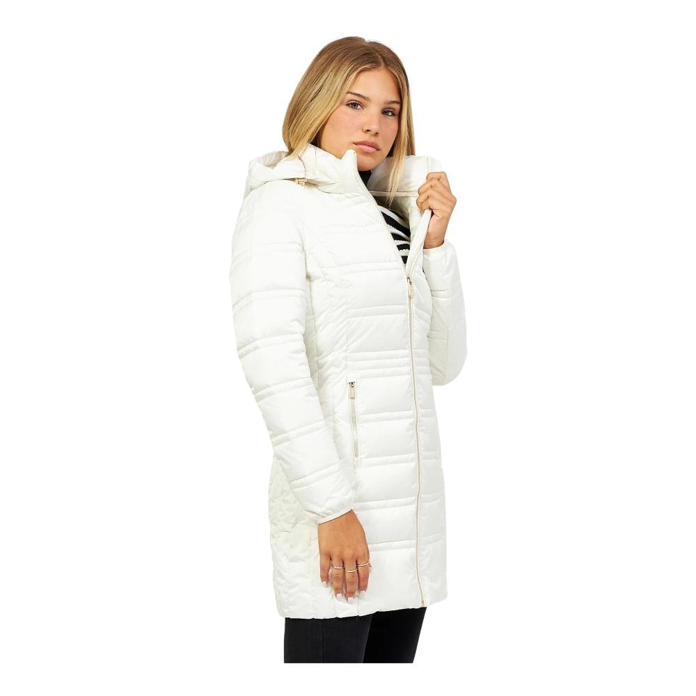 Abrigo largo acolchado con capucha y parche de logo de Yes-Zee de color  Blanco | Lyst