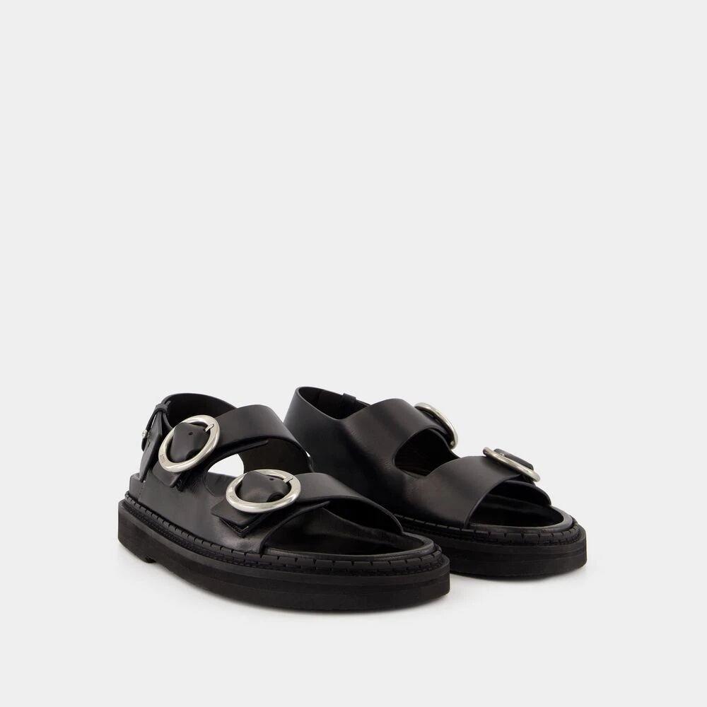 サンダル AMI PARIS Fussbet Sandals - AMI Paris - Leather - Black Ami Paris Fussbet Sandals in Black | Lyst