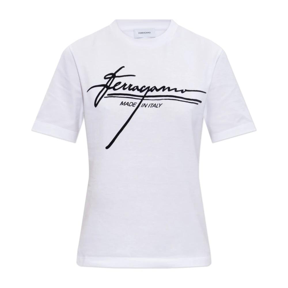 Tシャツ・カットソー FERRAGAMO FW25 'Gancini' jacquard shirt (786620 WHITE) Ferragamo T-shirts for Women | Online Sale up to 75% off | Lyst