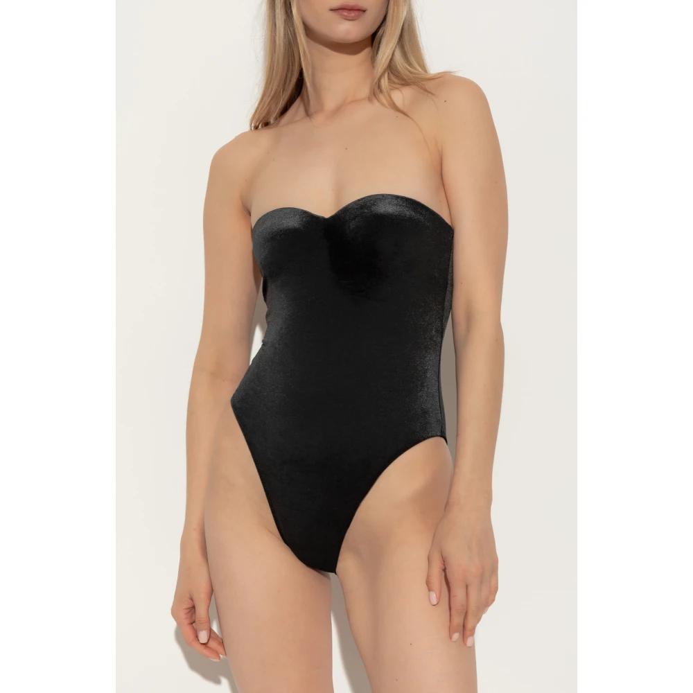 【関税&送料込】Balenciaga Corset Swimsuit Balenciaga Corset One Piece Swimsuit in Black | FWRD
