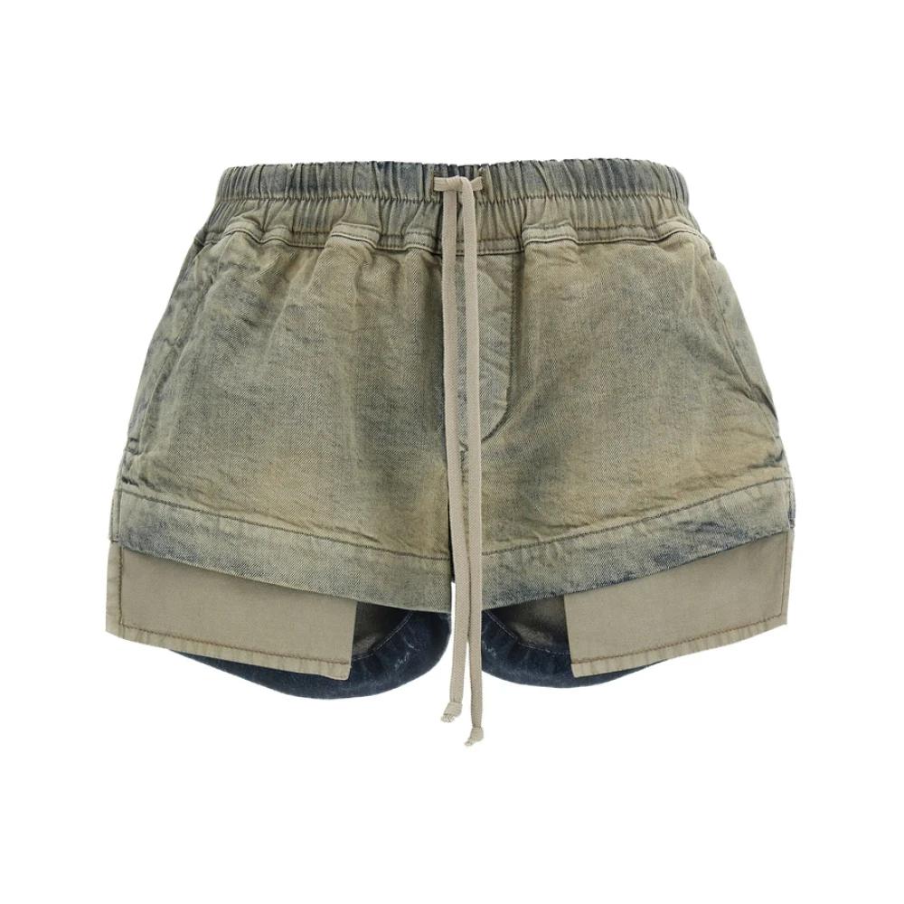 【RICK OWENS】ブラック Hollywood Dirt デニムショートパンツ RICK OWENS】ブラック Hollywood Dirt デニムショートパンツ
