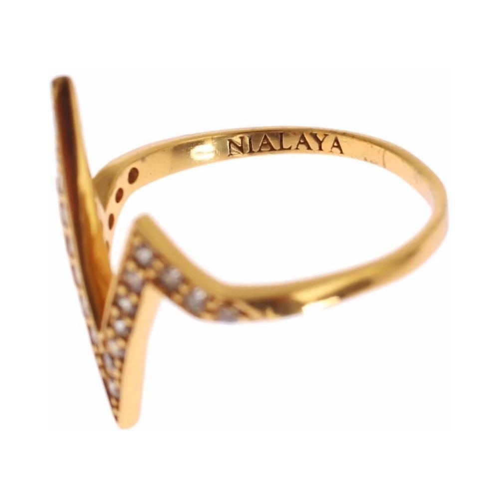 Nialaya Gold 925 silber klarer cz ring in Mettallic | Lyst DE