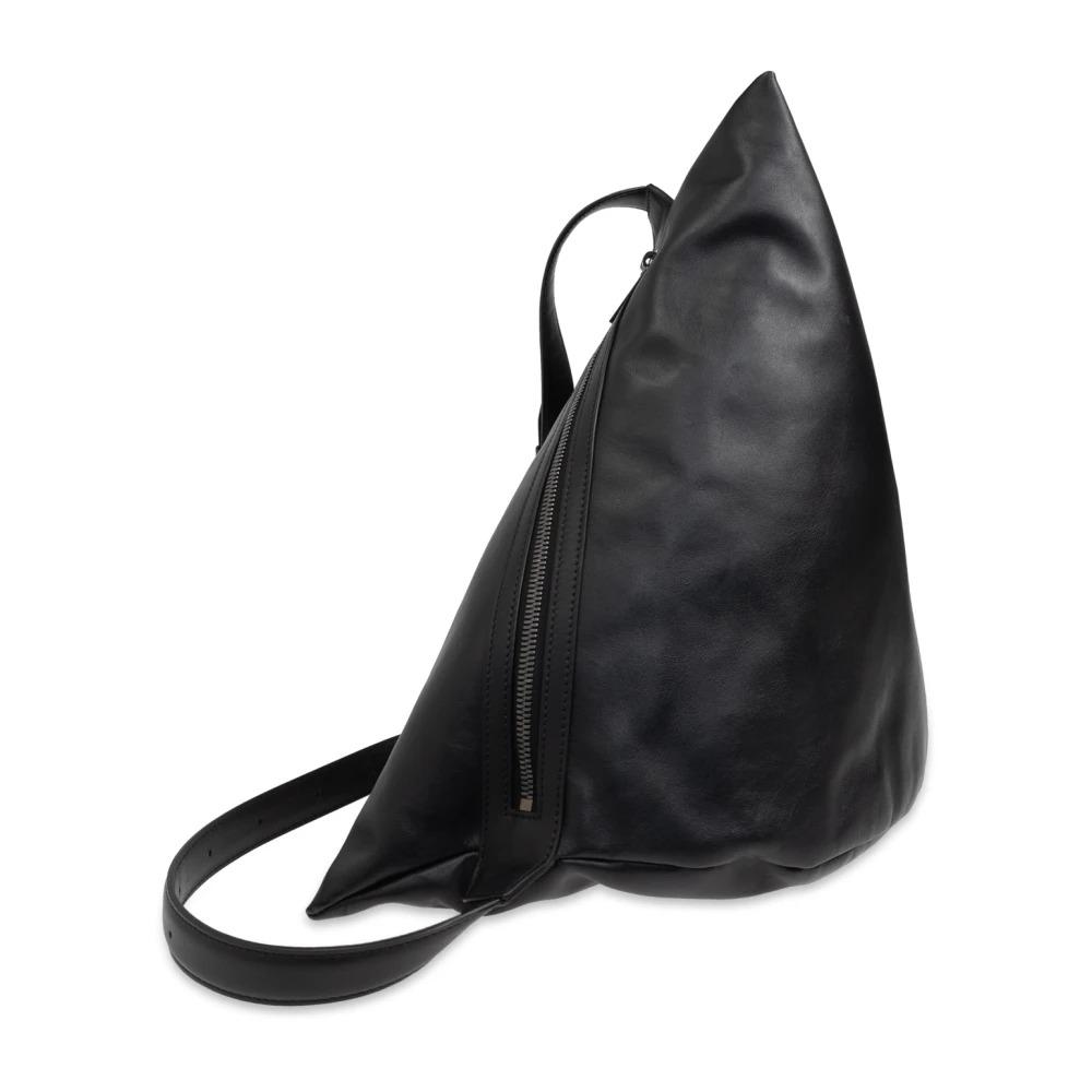 Yohji Yamamoto Leather Shoulder Bag - Black | Editorialist