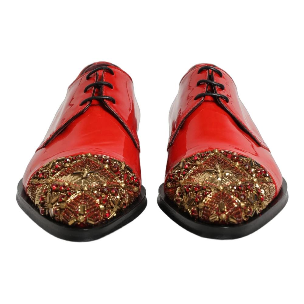 red and gold dress shoes mens OneDrop Men Handmade Gold Spikes Red Bottom Party Wedding Banquet Prom Orange Loafers Orange / 16.5 main image 0