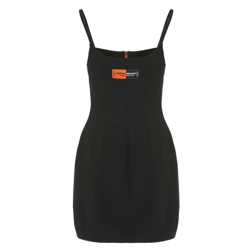 chinese dress ladies Heron Preston sheer dress with crystals and leather skirt - BOPF