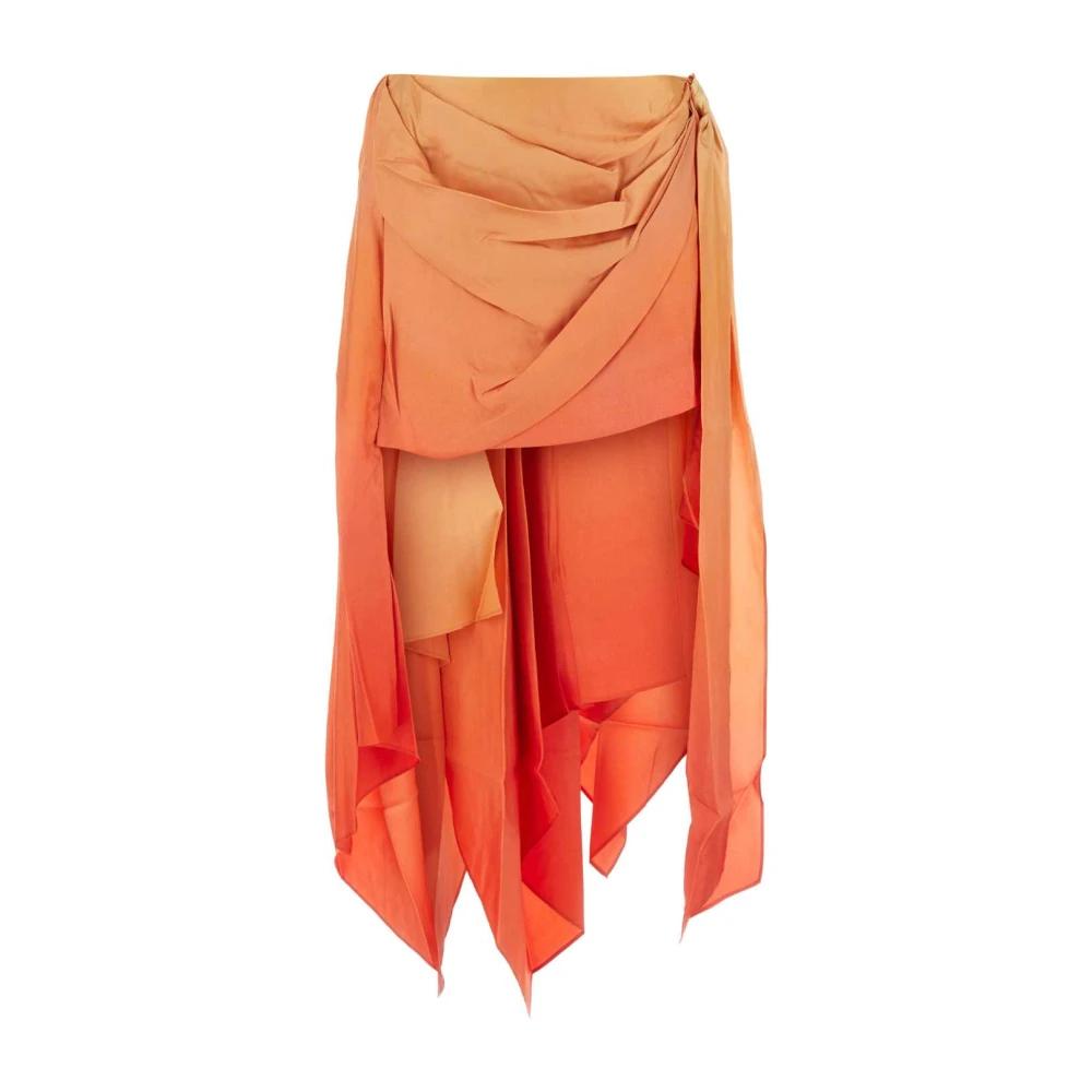 Zimmermann Midi Skirts in Orange | Lyst