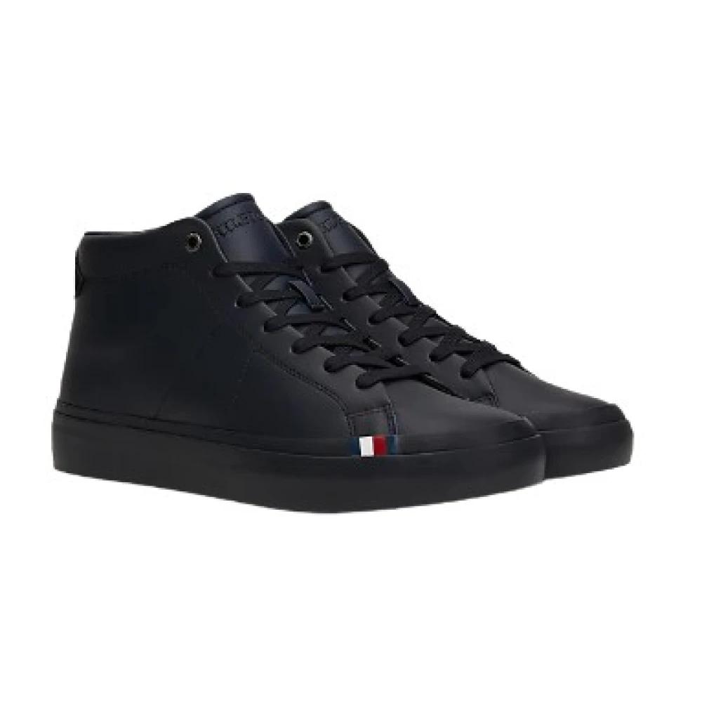   トミーヒルフィガー High-Top Lace-Up Sneaker High-Top Lace-Up TH Monogram Trainers | Black | Tommy Hilfiger