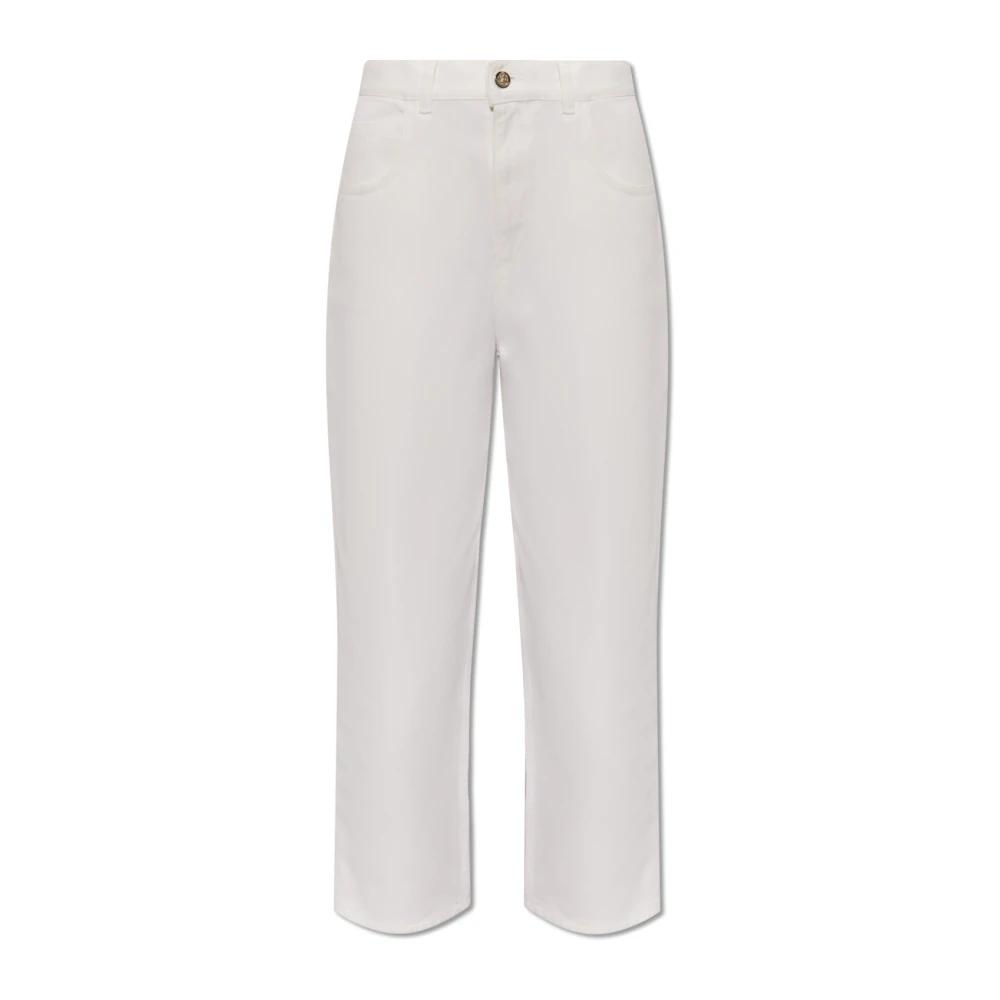デニム・ジーパン MONCLER Crop straight leg jeans White 2A0001454A77 Moncler Cropped straight leg jeans | The Fashion Square