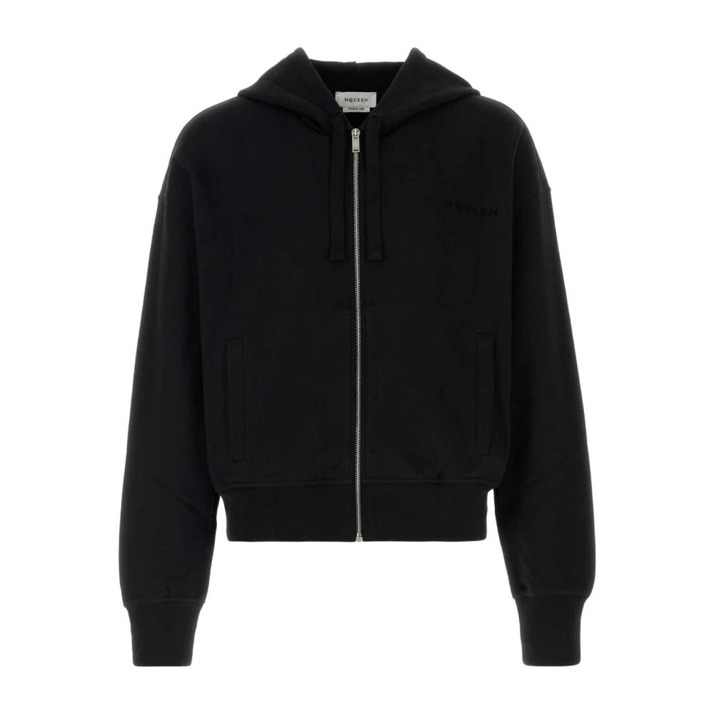 【関税&送料込】Alexander Mcqueen Black Cotton Hoodie McQueen - Cotton hoodie black - The Corner