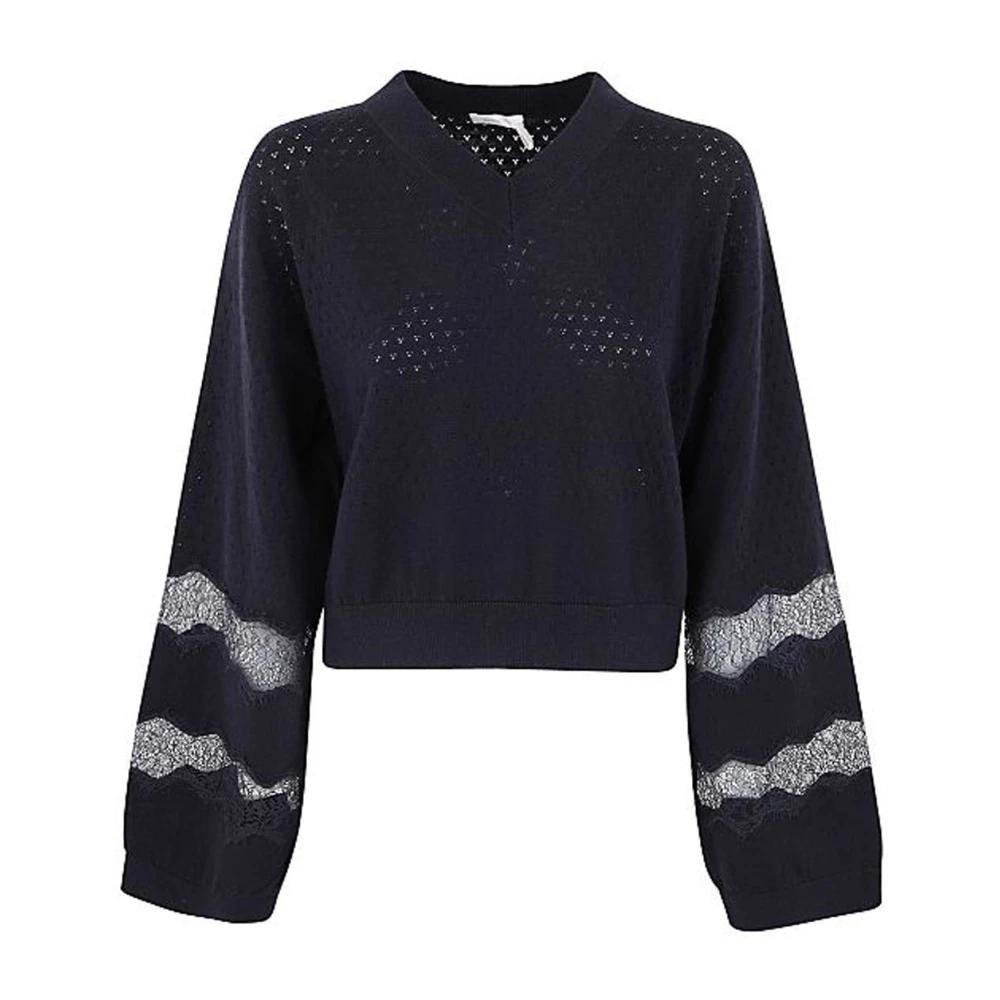 Tシャツ・カットソー SEE BY CHLOE Women Sweater CHS19AMP0351020R Beige Chloé Logo Sweater In Alpaca Wool & Silk Knit | Chloé US