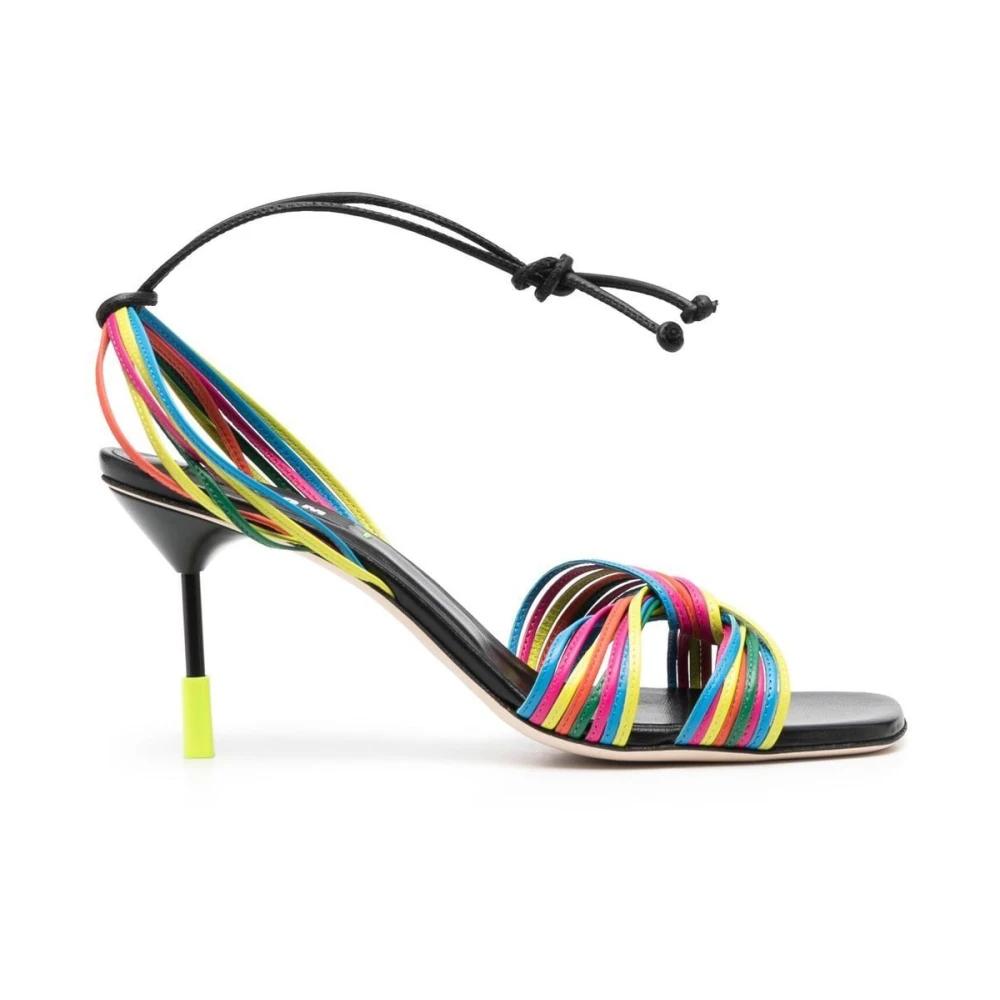 サンダル・ミュール Msgm Iconic Heel Sandals Military Green With Buckle Msgm Iconic Heel Sandals Military Green With Buckle In Beige