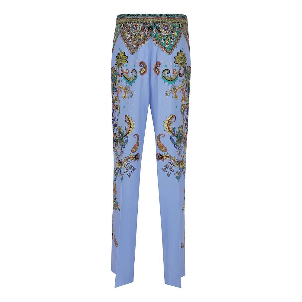 Etro Straight Trousers in Blue | Lyst