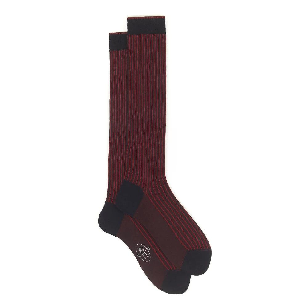 Gallo Men's Long Green Cotton Socks With Overlapping Check Motif
