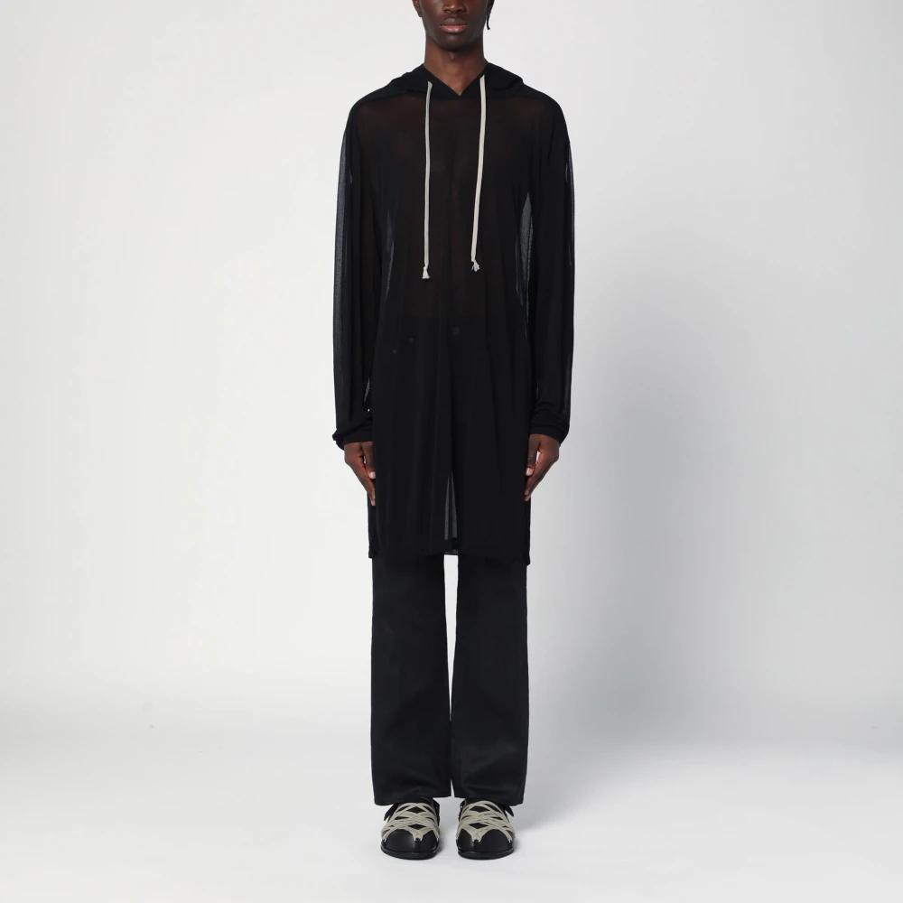 パーカー・フーディ RICK OWENS SEMI-TRANSPARENT BLACK HOODIE Rick Owens Semi-Transparent Hoodie in Black for Men | Lyst