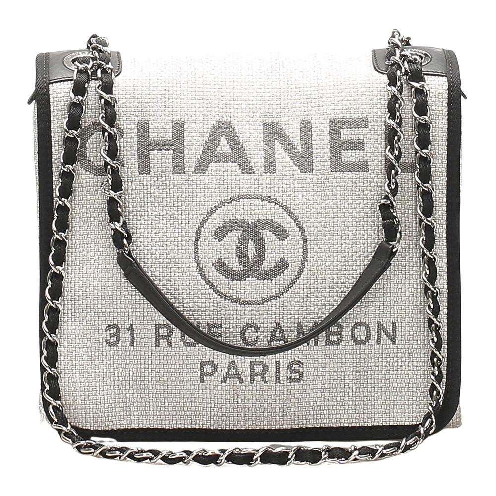 Petit sac à bandoulière en paille Deauville Chanel Vintage en coloris Gris  | Lyst