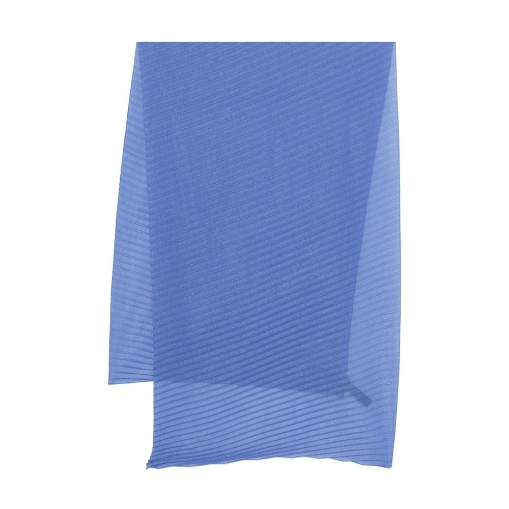 スカーフ EMPORIO ARMANI Woman Scarf Blue 6352334R326 25232 Emporio Armani Scarf Midnight Blue Design - Lightweight Silk