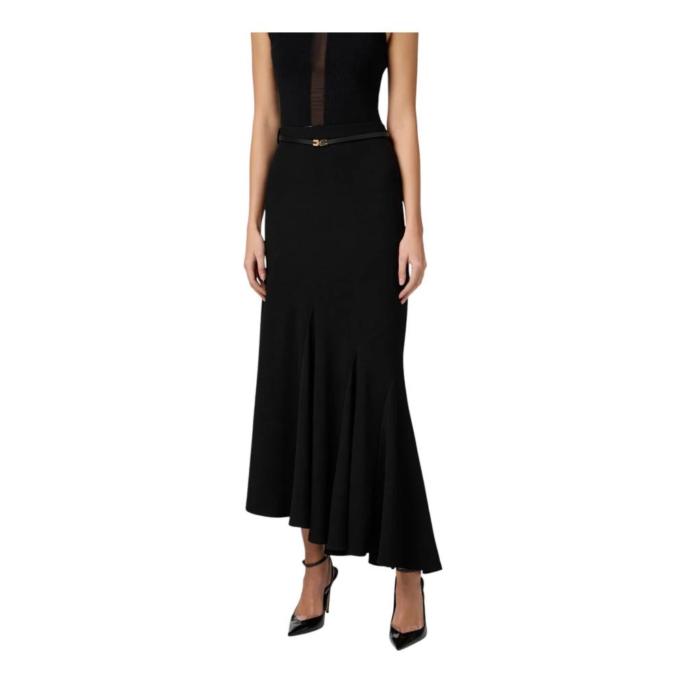スカート Elisabetta Franchi Long Black Skirt Elisabetta Franchi chain-detail Crepe Maxi Skirt | Black