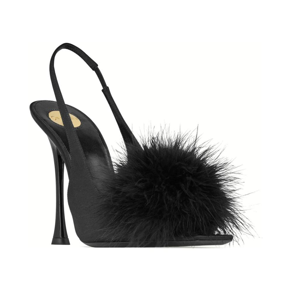 Saint Laurent Fur Heels for Women Lyst
