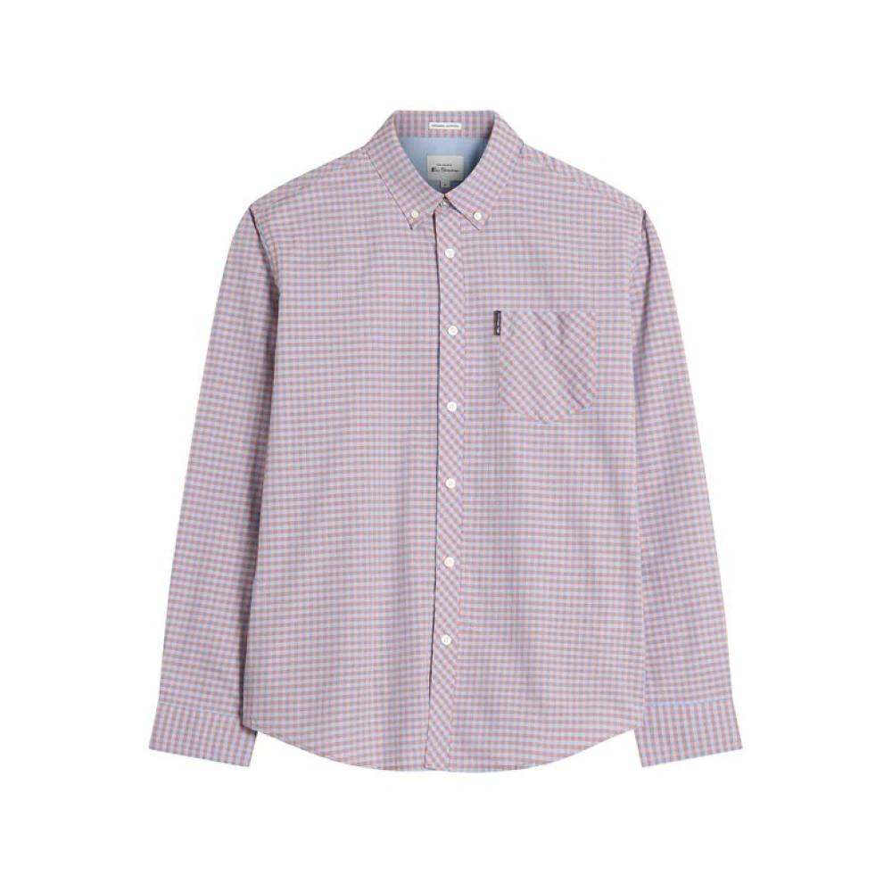 Camicia Casual Ben Sherman In Cotone, Nero, Manica Lunga, Colletto, Vestibilità Slim, Taglia XXL